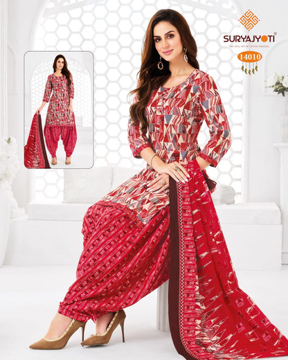 Trendy Patiyala Vol 14 Suryajyoti Cotton Dress Material Wholesale
