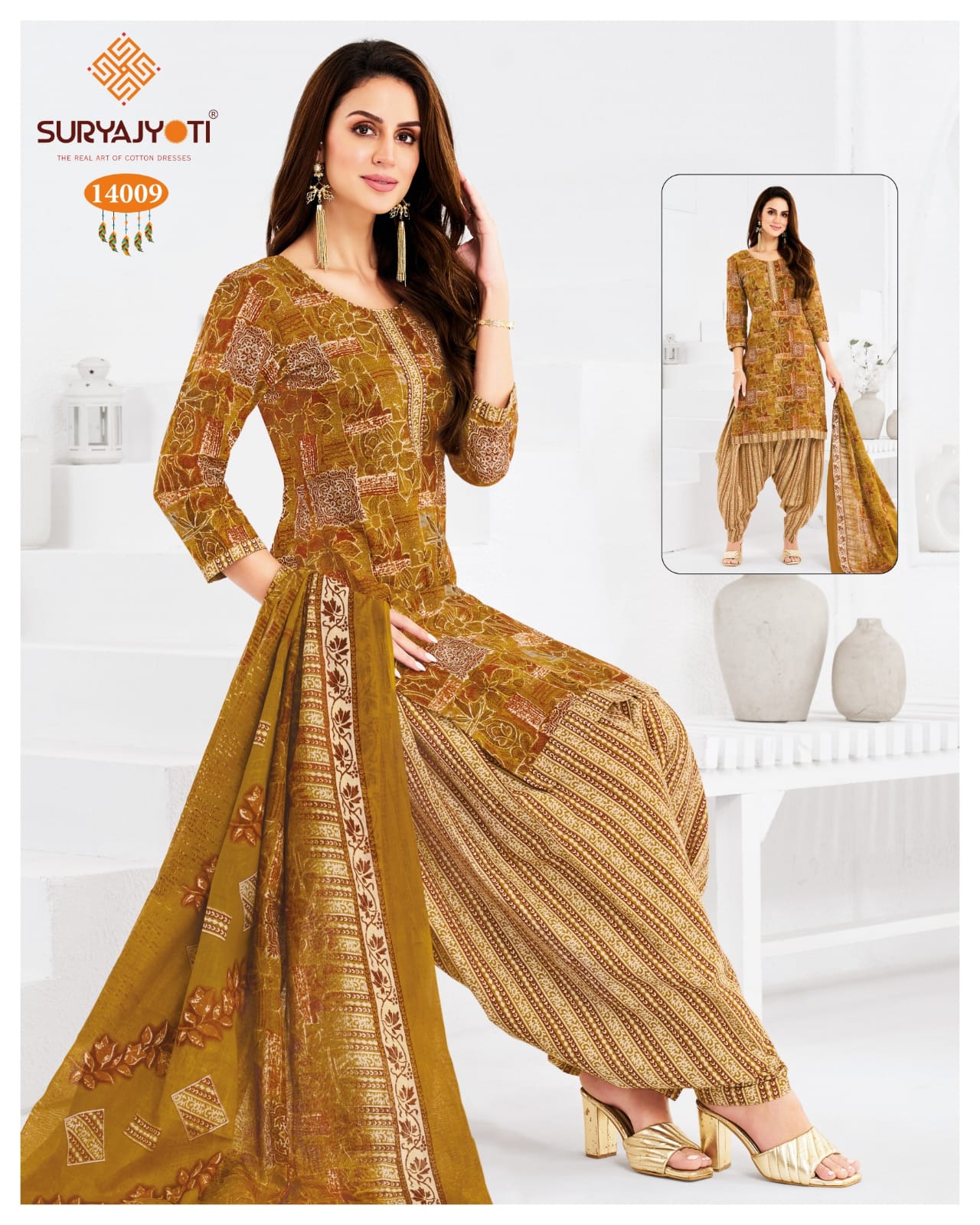 Trendy Patiyala Vol 14 Suryajyoti Cotton Dress Material Wholesale