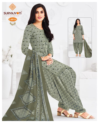Trendy Patiyala Vol 14 Suryajyoti Cotton Dress Material Wholesale