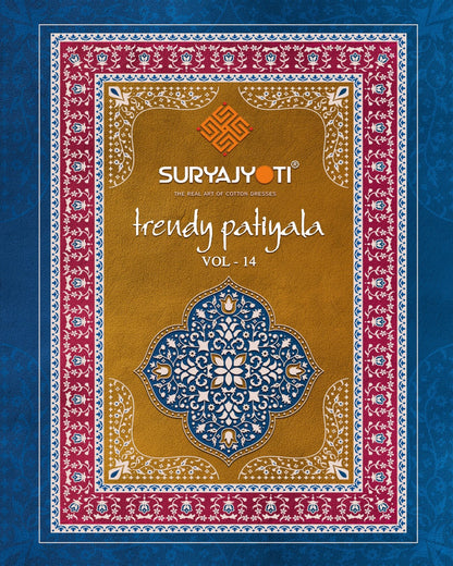 Trendy Patiyala Vol 14 Suryajyoti Cotton Dress Material Wholesale