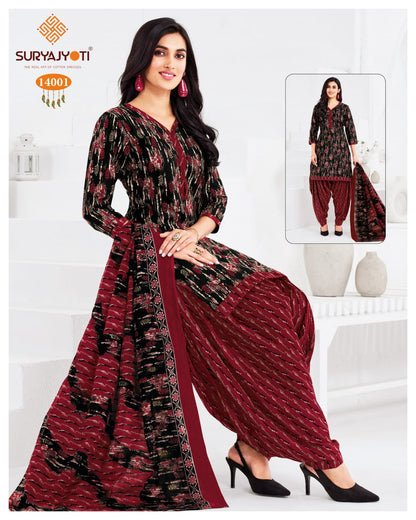 Trendy Patiyala Vol 14 Suryajyoti Cotton Dress Material Wholesale