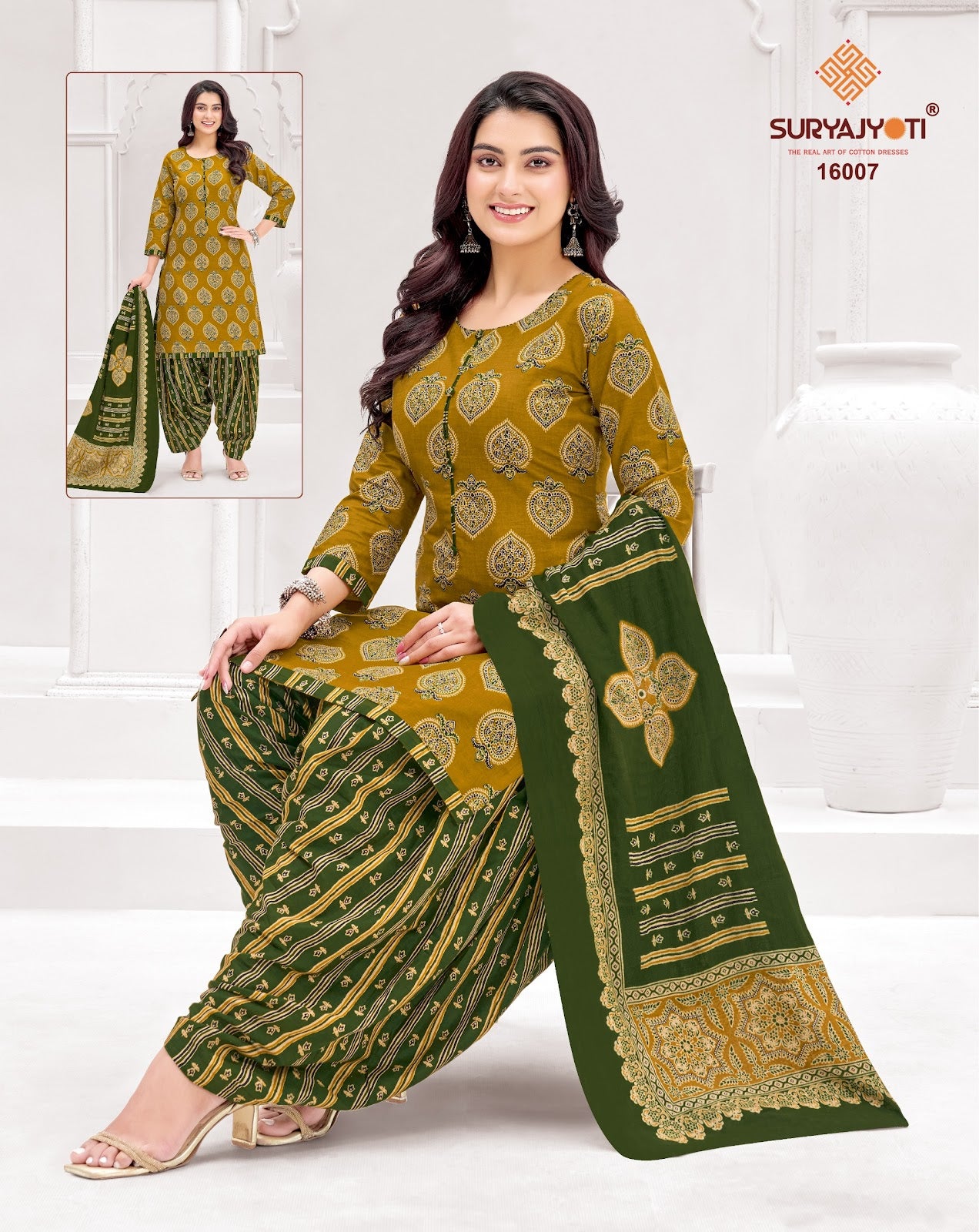 Trendy Patiyala Vol 16 Suryajyoti Cotton Dress Material Wholesaler Gujarat