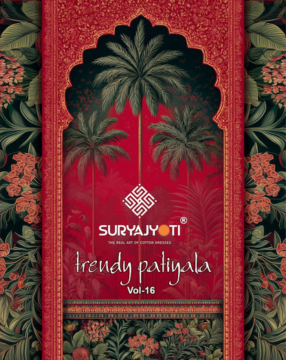 Trendy Patiyala Vol 16 Suryajyoti Cotton Dress Material Wholesaler Gujarat