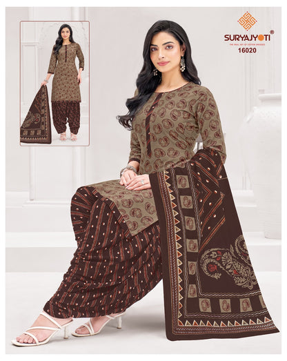 Trendy Patiyala Vol 16 Suryajyoti Cotton Dress Material Wholesaler Gujarat