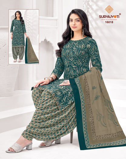 Trendy Patiyala Vol 16 Suryajyoti Cotton Dress Material Wholesaler Gujarat