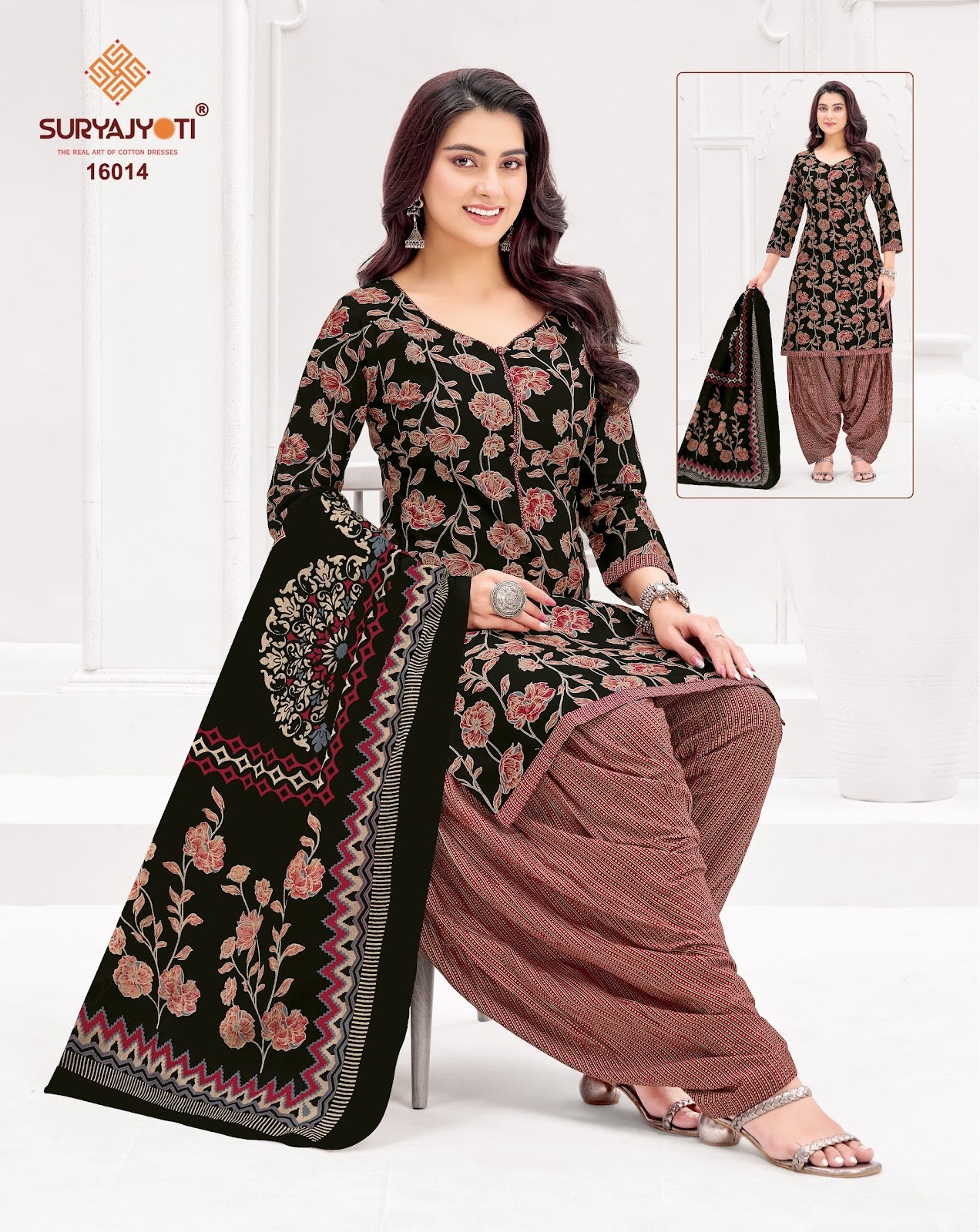 Trendy Patiyala Vol 16 Suryajyoti Cotton Dress Material Wholesaler Gujarat