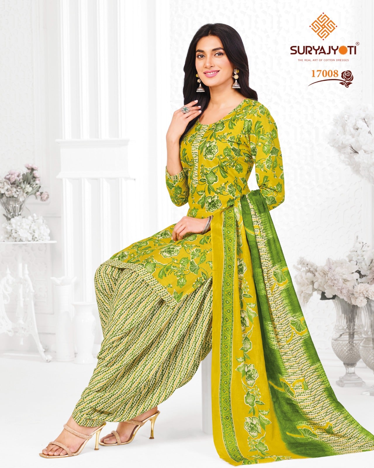 Trendy Patiyala Vol 17 Suryajyoti Cotton Dress Material Wholesaler India