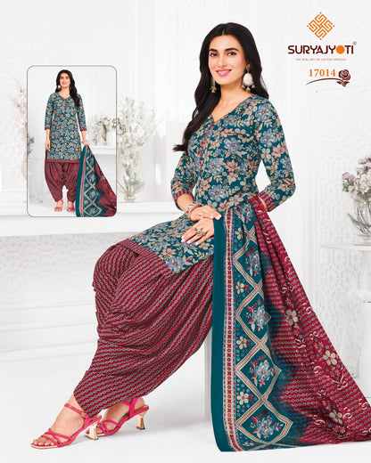 Trendy Patiyala Vol 17 Suryajyoti Cotton Dress Material Wholesaler India