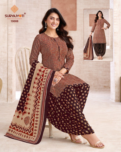 Trendy Patiyala Vol 19 Suryajyoti Cotton Dress Material Wholesaler Gujarat