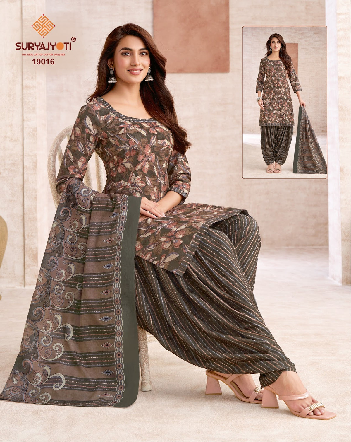 Trendy Patiyala Vol 19 Suryajyoti Cotton Dress Material Wholesaler Gujarat