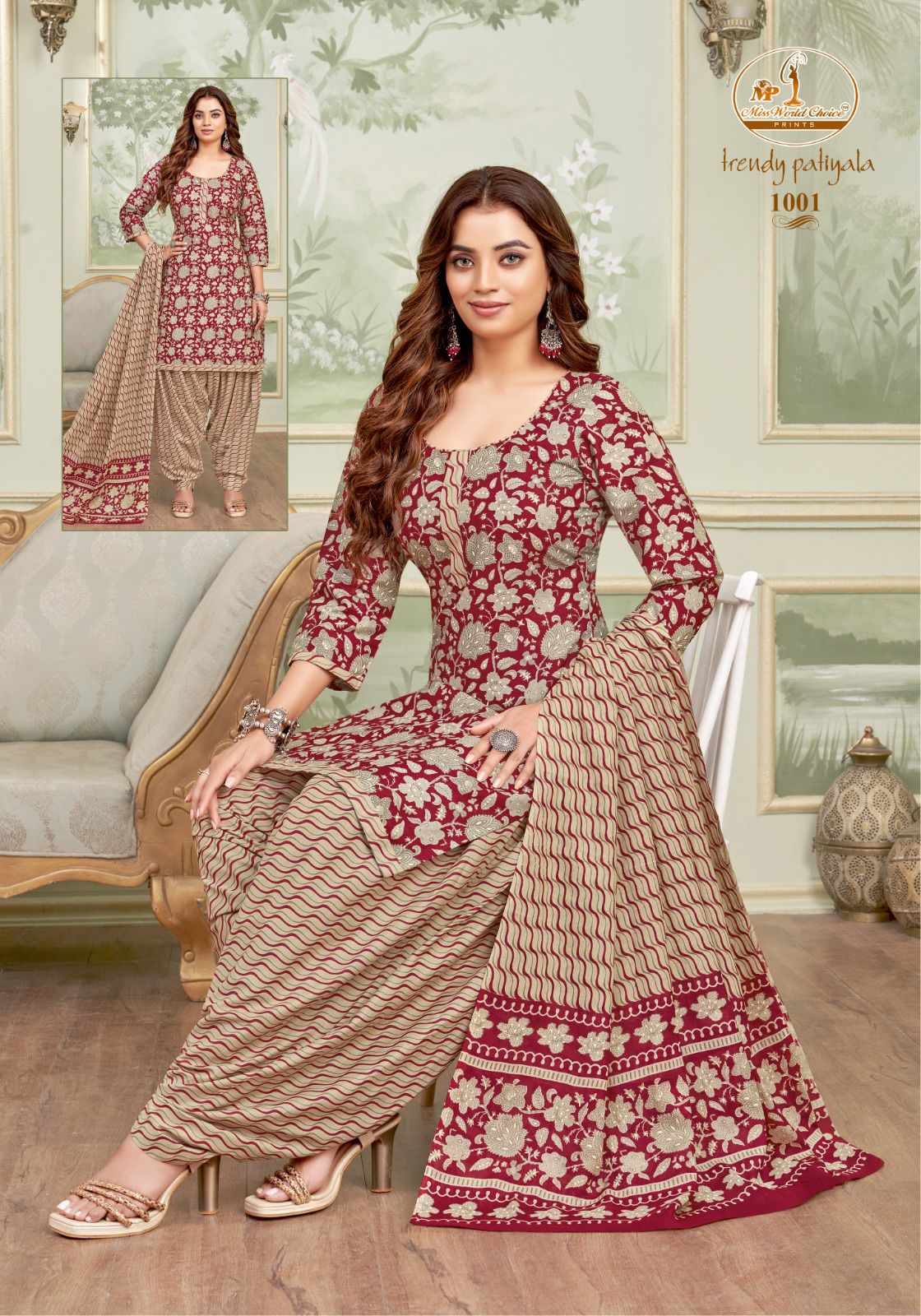 Trendy Patiyala Vol 1 Miss World Choice Cotton Dress Material Wholesaler