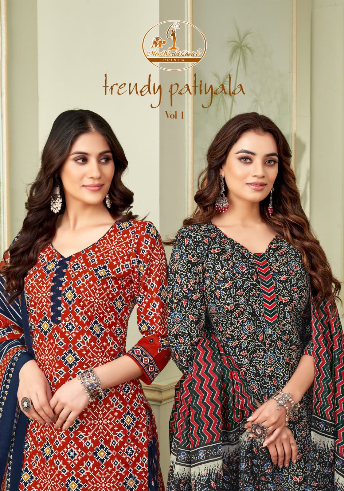 Trendy Patiyala Vol 1 Miss World Choice Cotton Dress Material Wholesaler