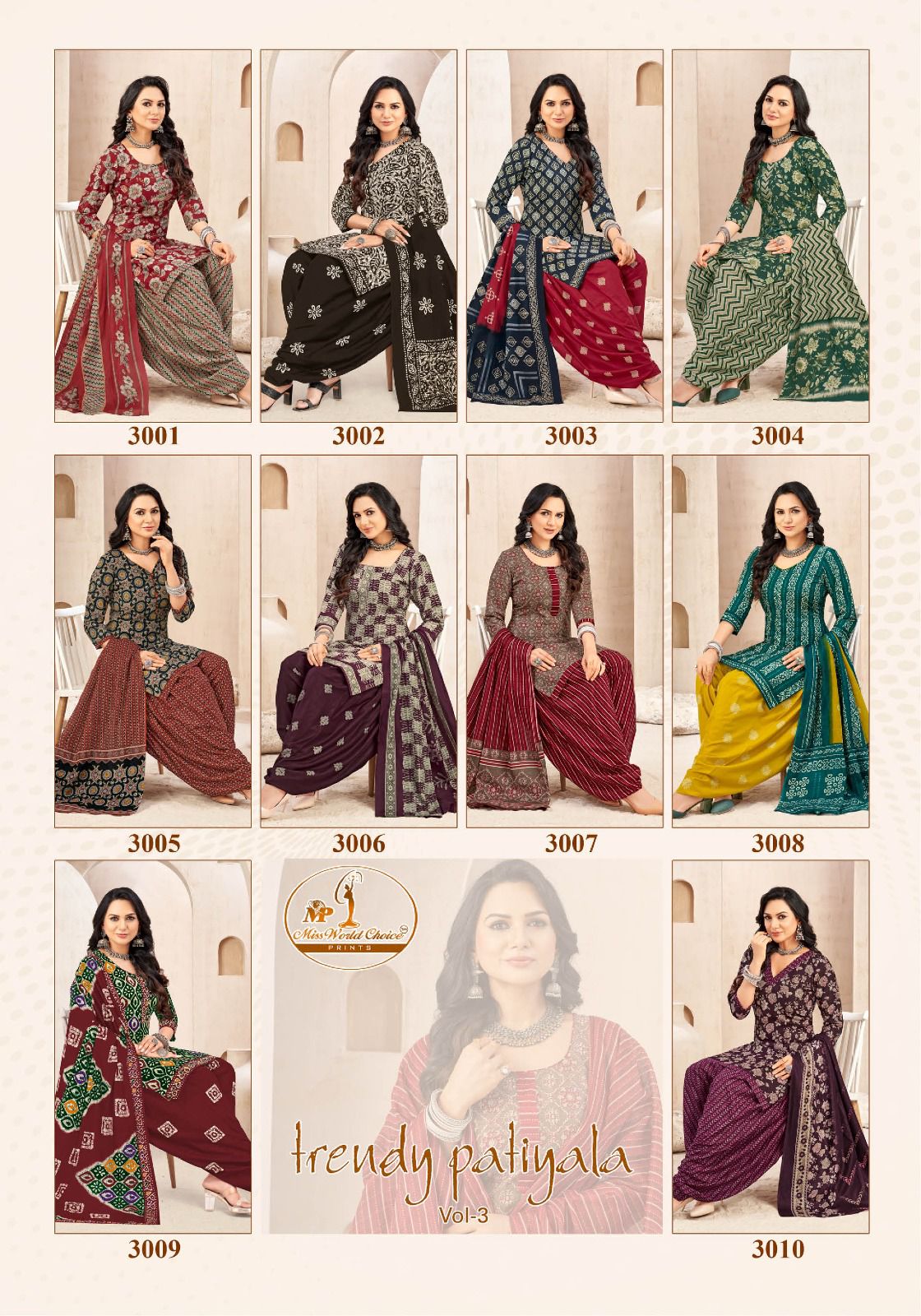 Trendy Patiyala Vol 3 Miss World Choice Cotton Readymade Suits Wholesaler