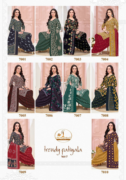 Trendy Patiyala Vol 7 Miss World Choice Cotton Dress Material Exporter