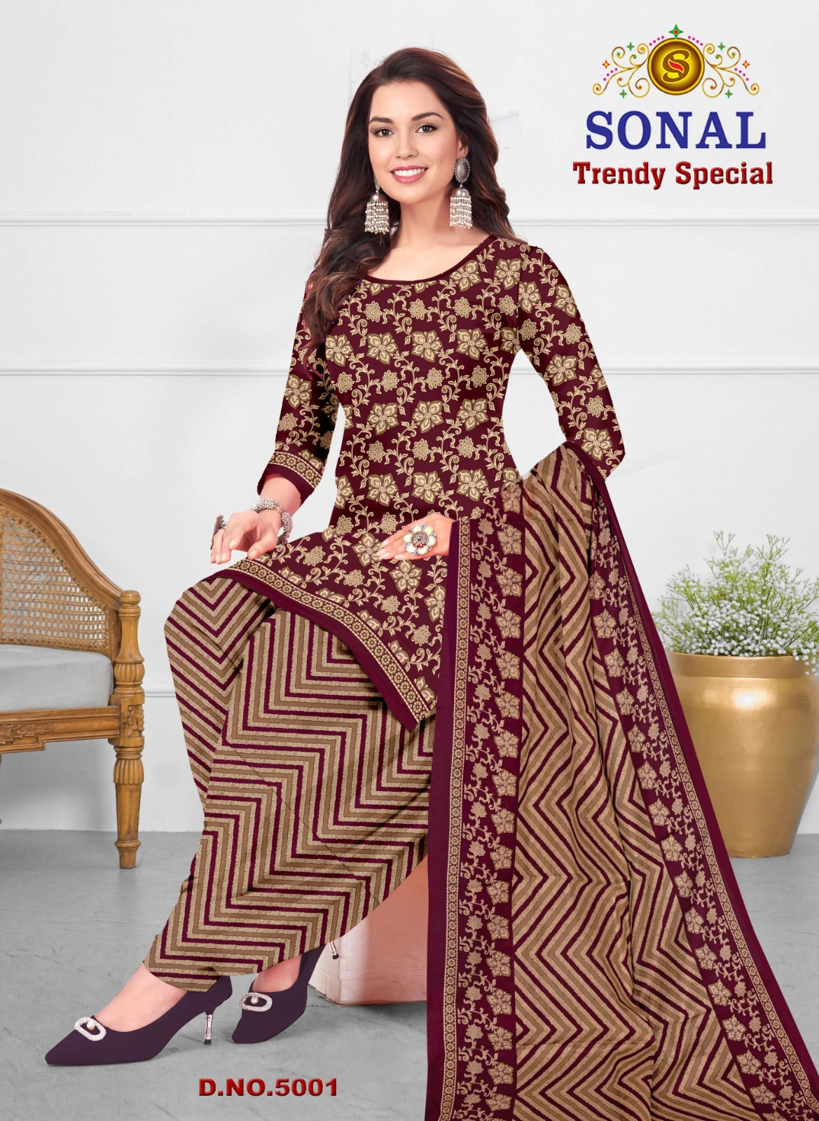 Trendy Special Vol 5 Sonal Textile Cotton Dress Material Supplier India