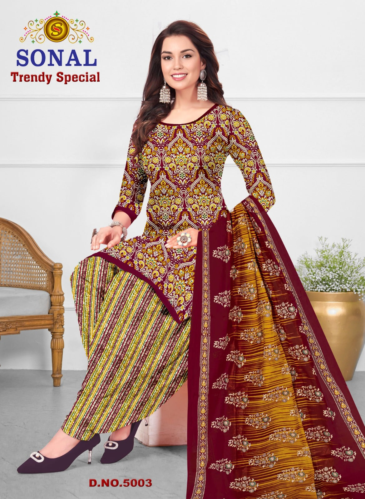 Trendy Special Vol 5 Sonal Textile Cotton Dress Material Supplier India