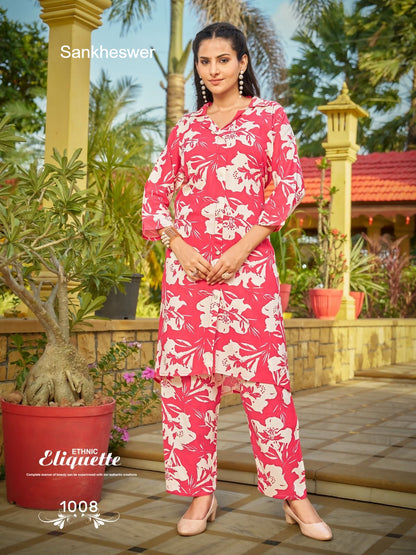 Trendy Touch Sankheswer Reyon Co Ord Set Manufacturer India