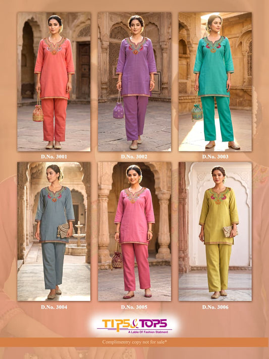 Trendy Touch Vol 3 Tips Tops Rayon 18Kg Co Ord Set Exporter India