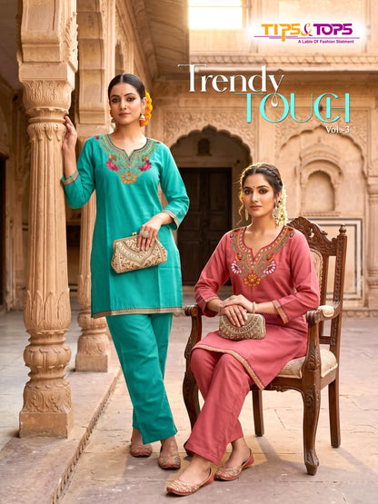 Trendy Touch Vol 3 Tips Tops Rayon 18Kg Co Ord Set Exporter India
