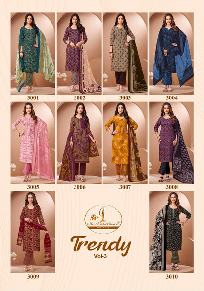 Trendy Vol 3 Miss World Choice Readymade Cotton Pant Suits Wholesaler Gujarat