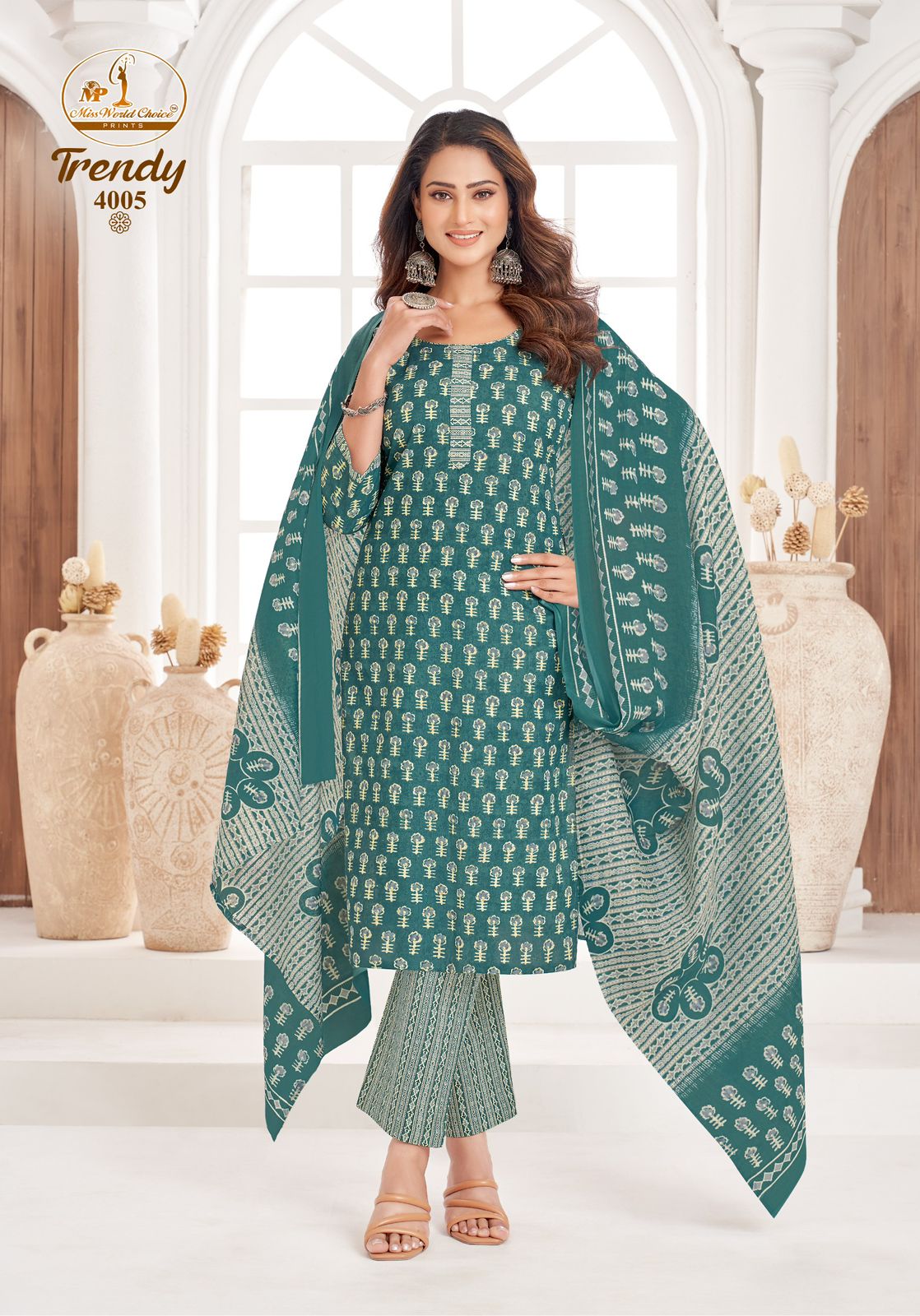 Trendy Vol 4 Miss World Choice Readymade Cotton Pant Suits Supplier India
