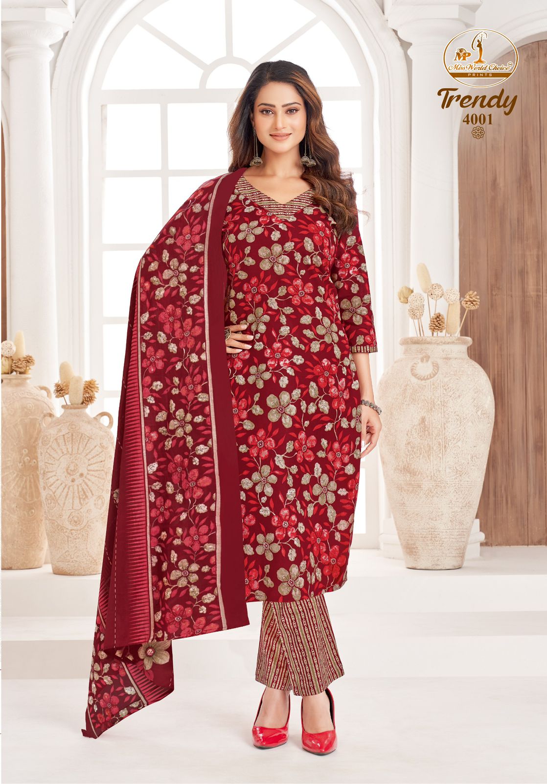 Trendy Vol 4 Miss World Choice Readymade Cotton Pant Suits Supplier India
