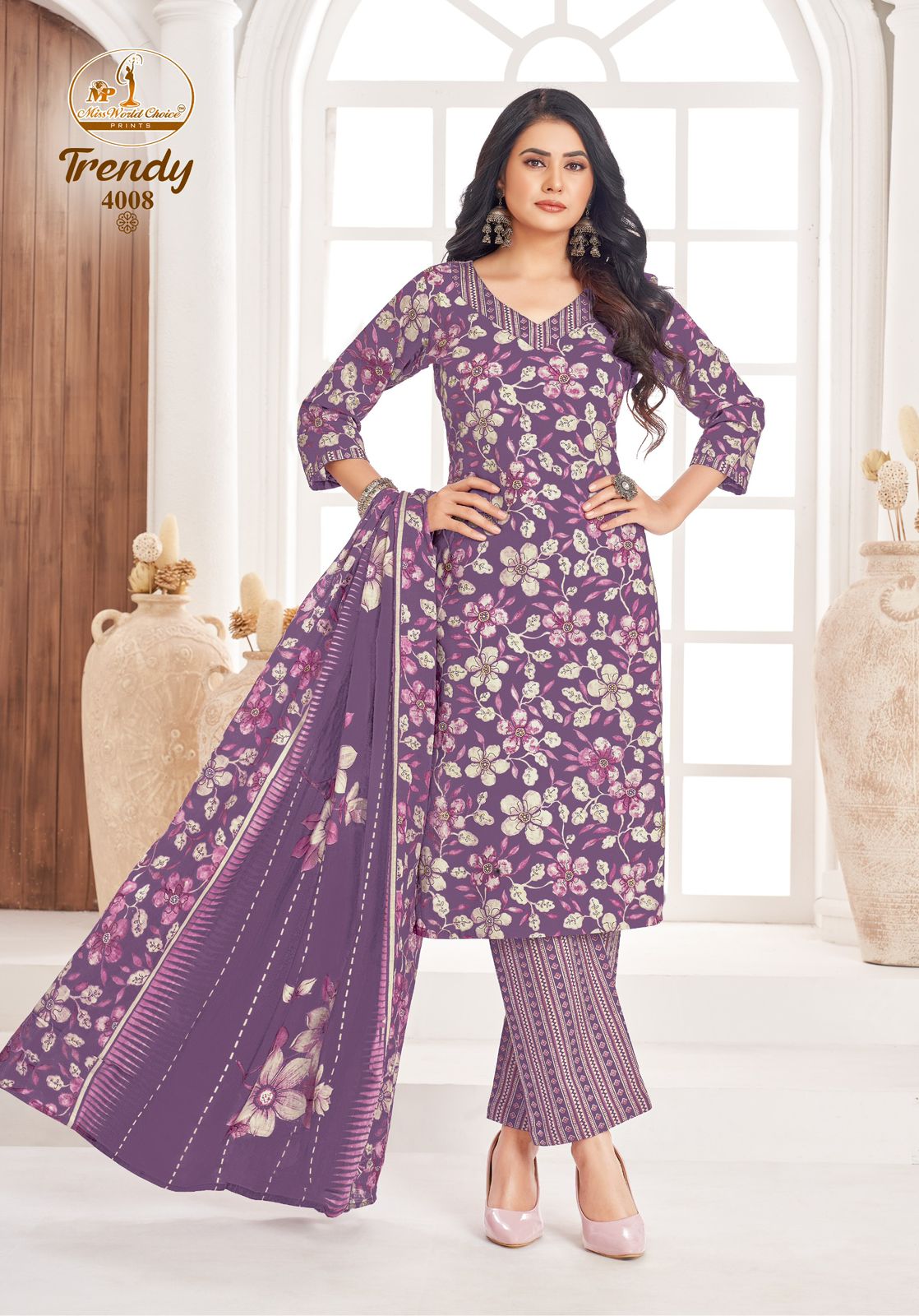 Trendy Vol 4 Miss World Choice Readymade Cotton Pant Suits Supplier India