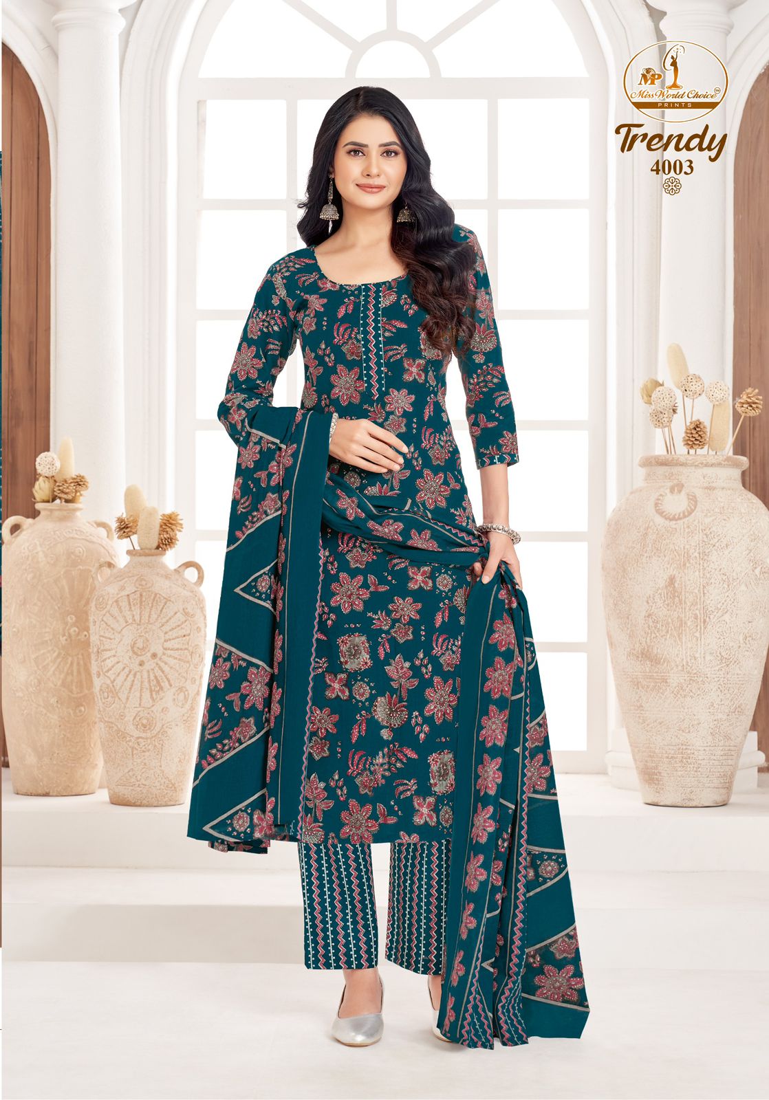 Trendy Vol 4 Miss World Choice Readymade Cotton Pant Suits Supplier India