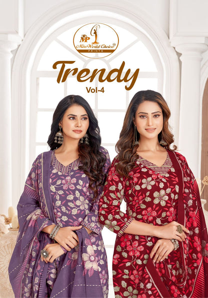 Trendy Vol 4 Miss World Choice Readymade Cotton Pant Suits Supplier India