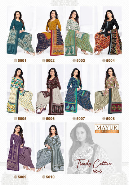 Trendy Vol 5 Mayur Creation Cotton Dress Material Manufacturer