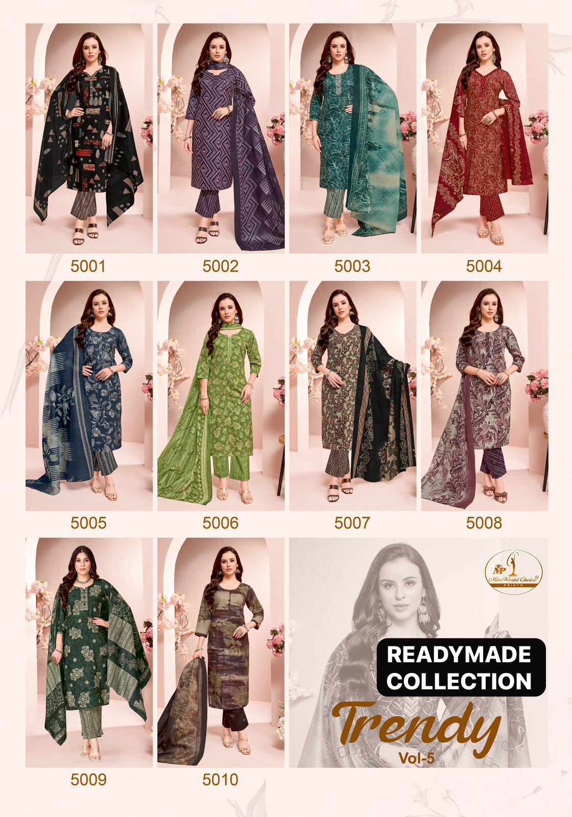 Trendy Vol 5 Miss World Choice Readymade Cotton Pant Suits Wholesaler Gujarat