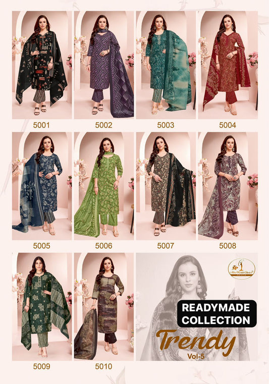 Trendy Vol 5 Miss World Choice Readymade Cotton Pant Suits Wholesaler Gujarat