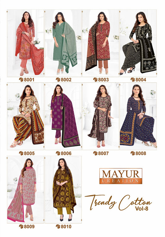 Trendy Vol 8 Mayur Creation Cotton Dress Material Supplier