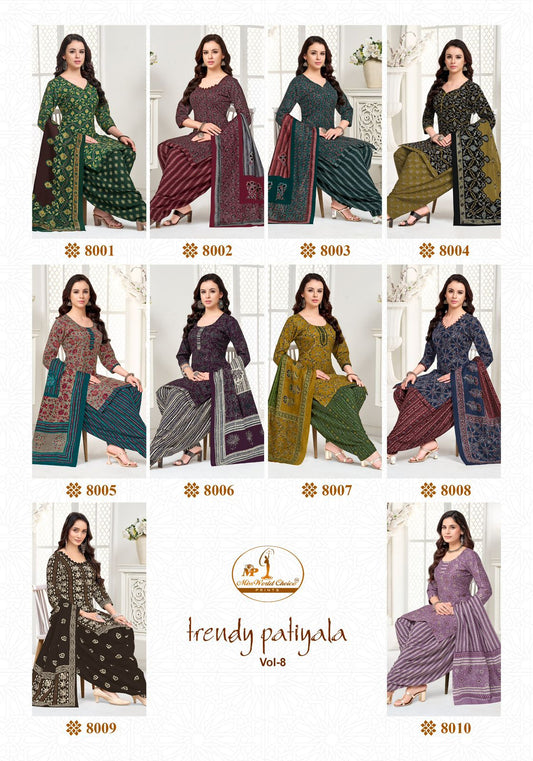 Trendy Vol 8 Miss World Choice Readymade Cotton Patiyala Suits Wholesale Rate