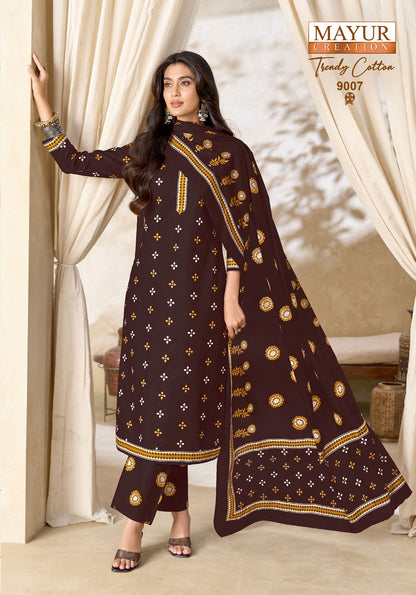 Trendy Vol 9 Mayur Creation Cotton Dress Material Supplier India