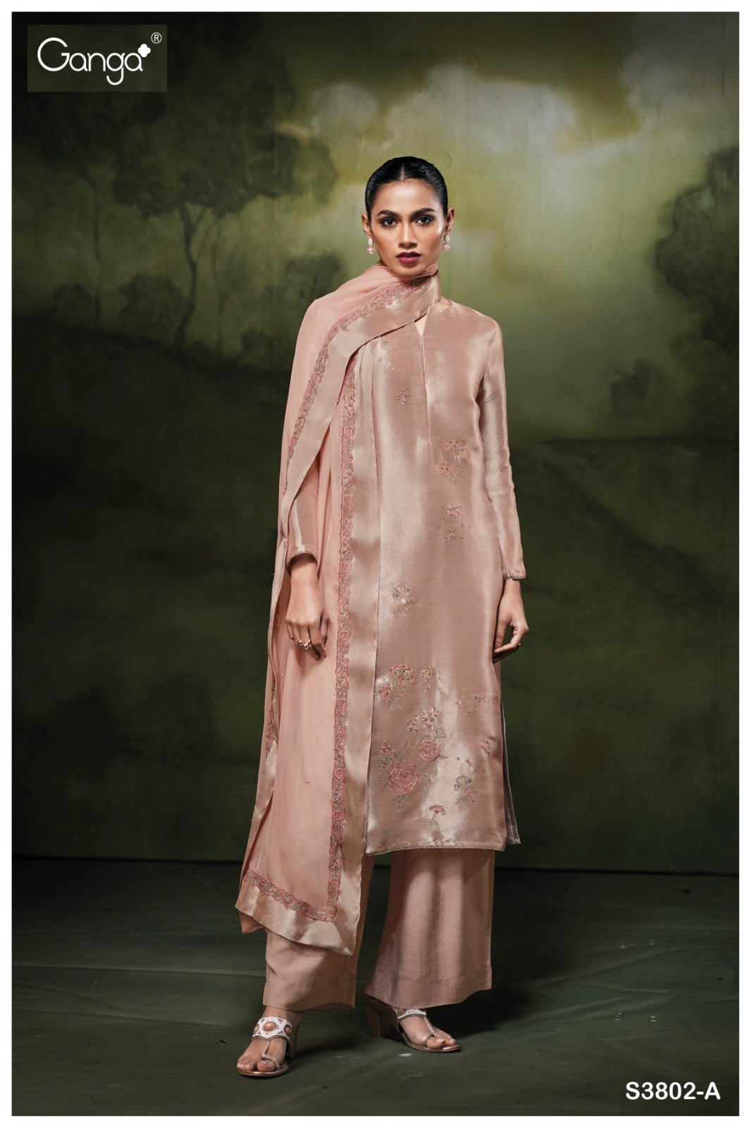 Treta 3802 Ganga Premium Bemberg Plazzo Style Suits Wholesale Price