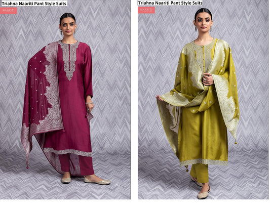 Triahna Naariti Silk Pant Style Suits Wholesaler