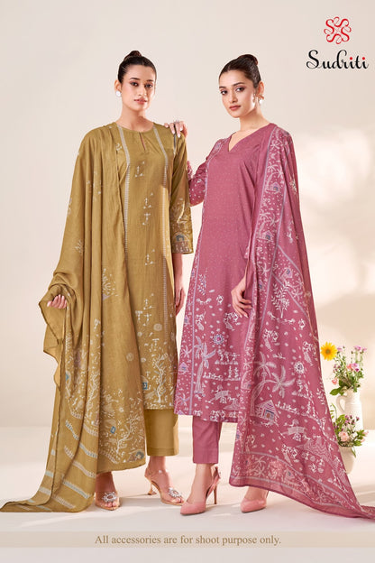 Trible Thread 2 Sudriti Sahiba Pure Cotton Pant Style Suits Wholesale