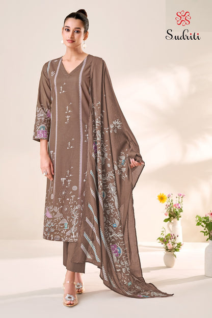 Trible Thread 2 Sudriti Sahiba Pure Cotton Pant Style Suits Wholesale