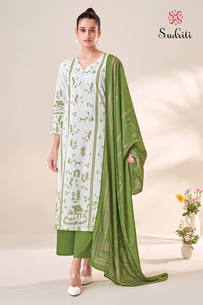 Trible Thread 2 Sudriti Sahiba Pure Cotton Pant Style Suits Wholesale