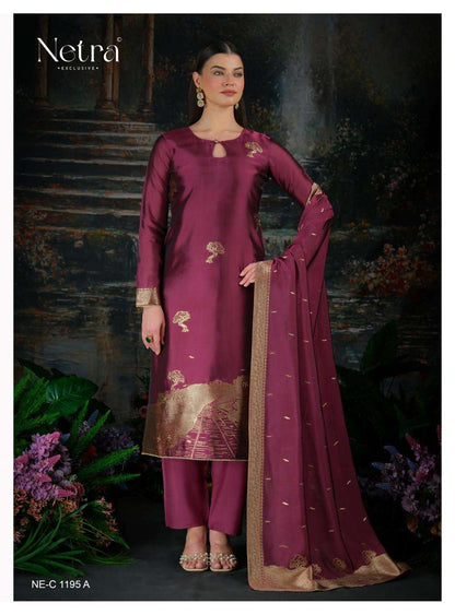 Trinay Netra Viscose Silk Pant Style Suits Wholesale Rate