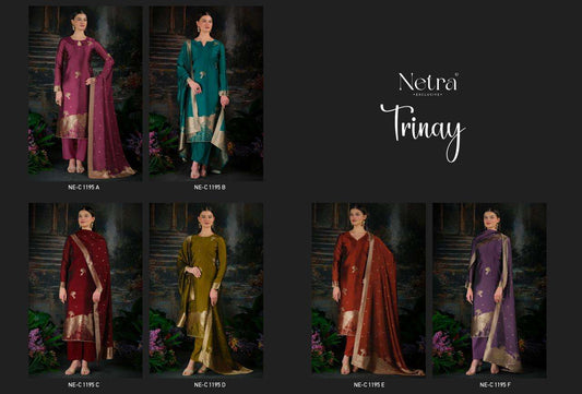 Trinay Netra Viscose Silk Pant Style Suits Wholesale Rate