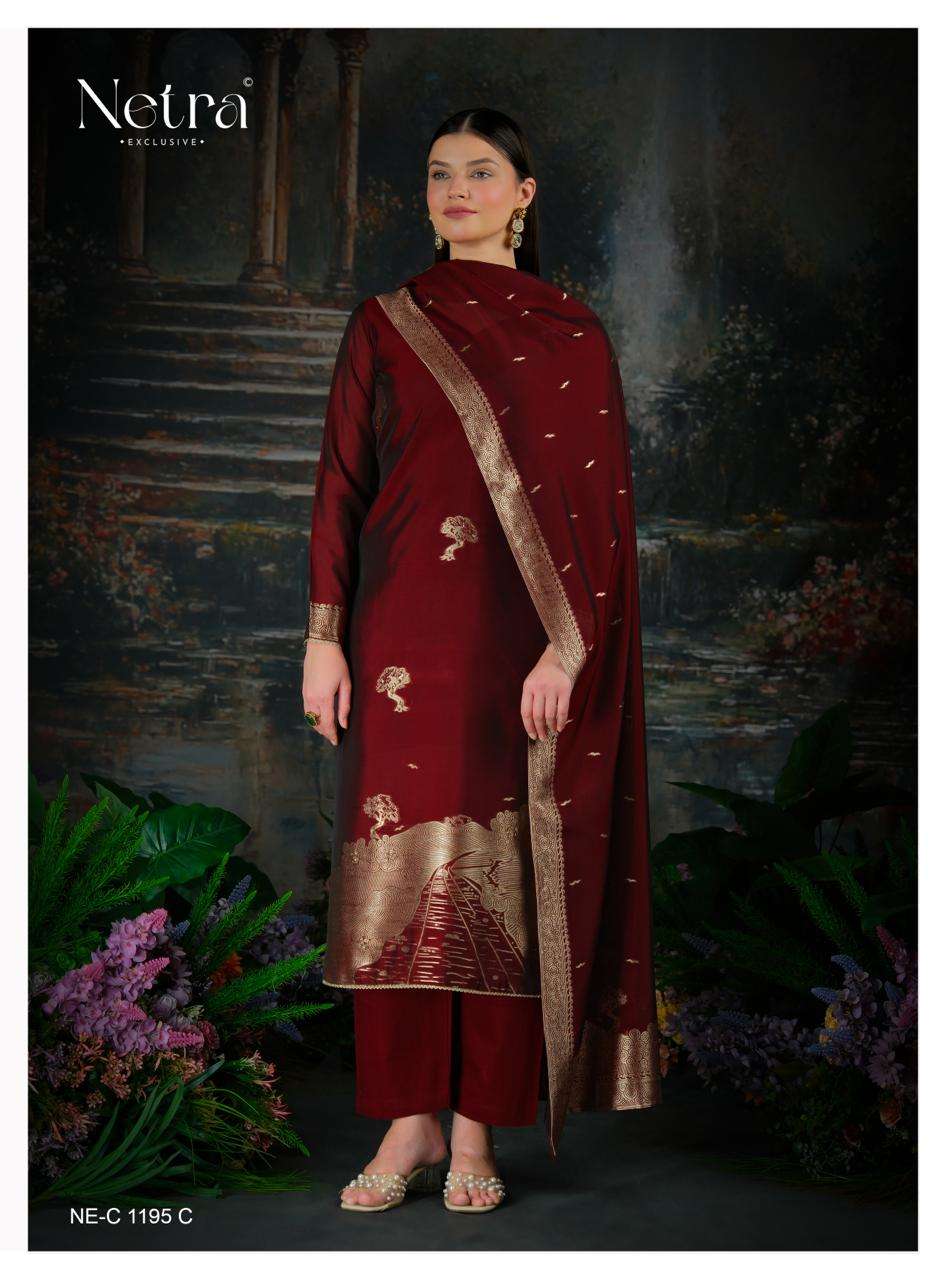 Trinay Netra Viscose Silk Pant Style Suits Wholesale Rate