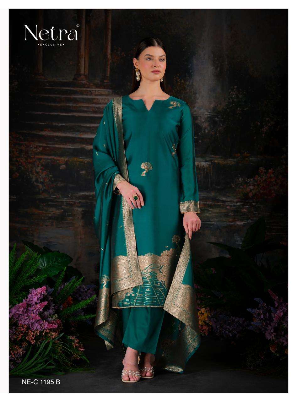 Trinay Netra Viscose Silk Pant Style Suits Wholesale Rate