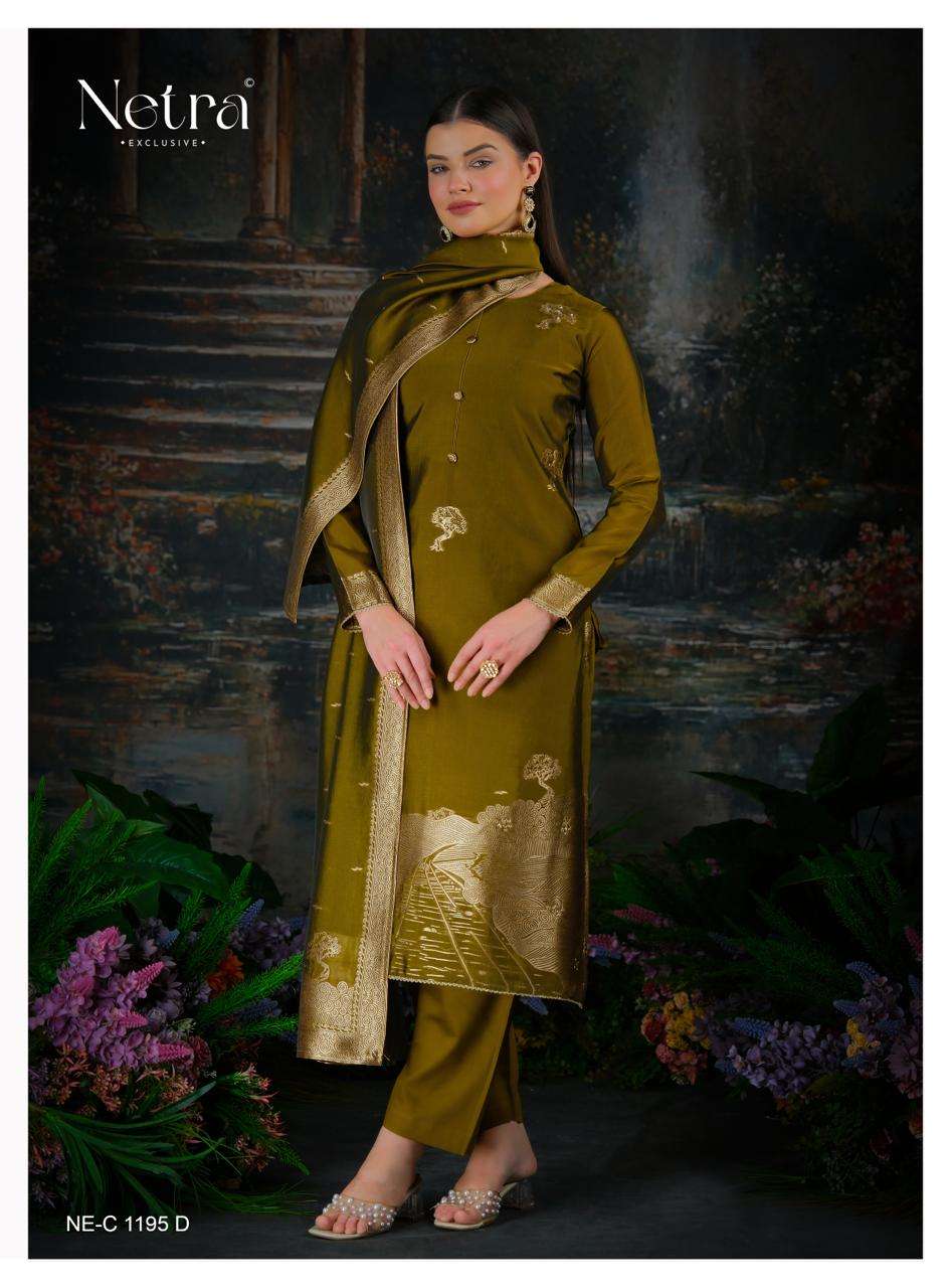 Trinay Netra Viscose Silk Pant Style Suits Wholesale Rate