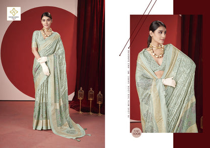 Trinay Shubh Shree Dull Moss Sarees Exporter India