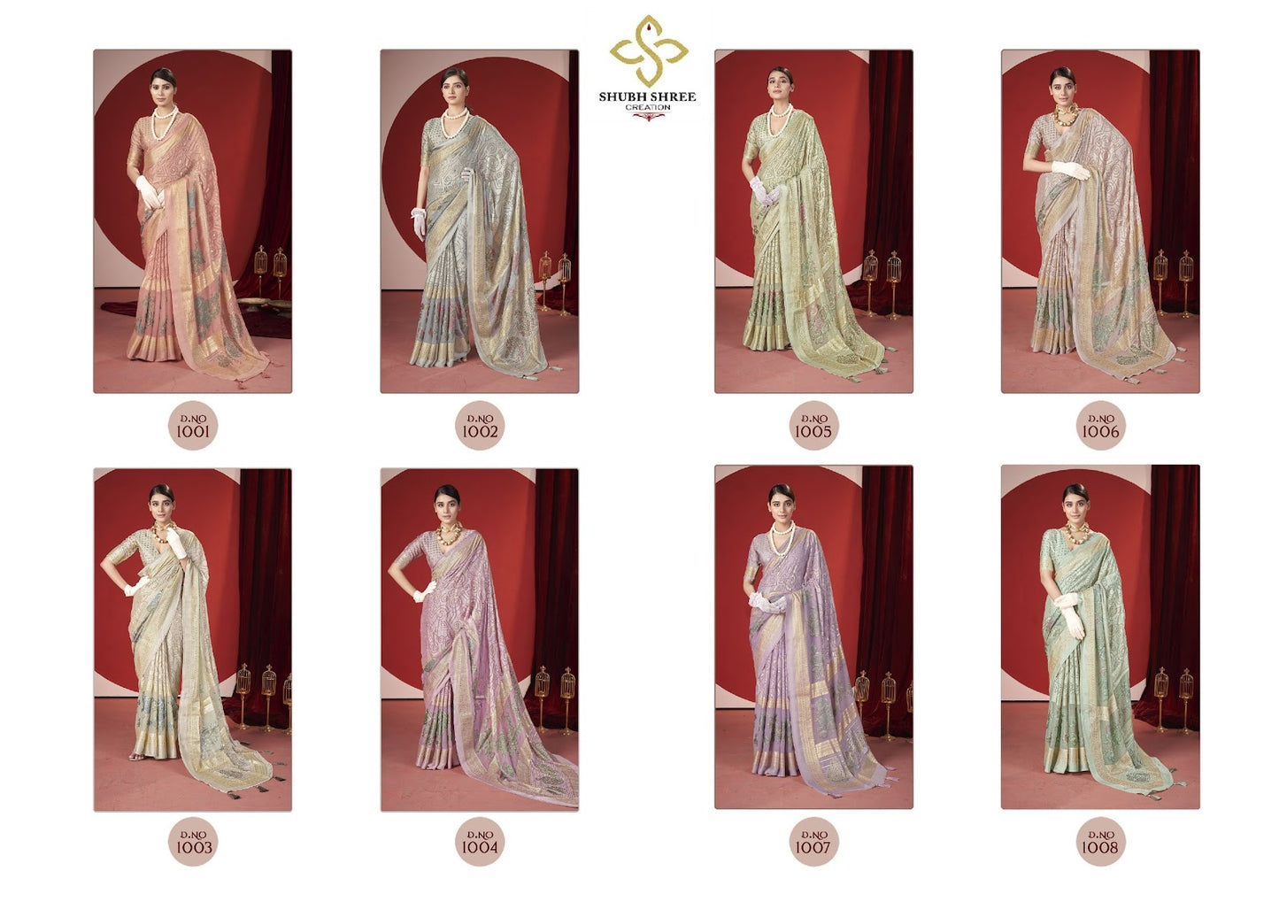 Trinay Shubh Shree Dull Moss Sarees Exporter India