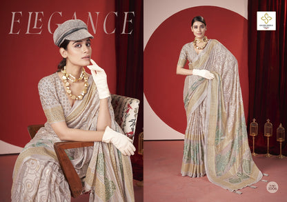 Trinay Shubh Shree Dull Moss Sarees Exporter India