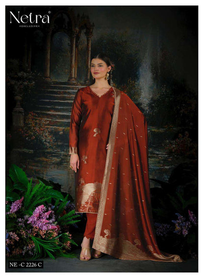 Trinay Vol 2 Netra Viscose Silk Pant Style Suits Supplier Ahmedabad