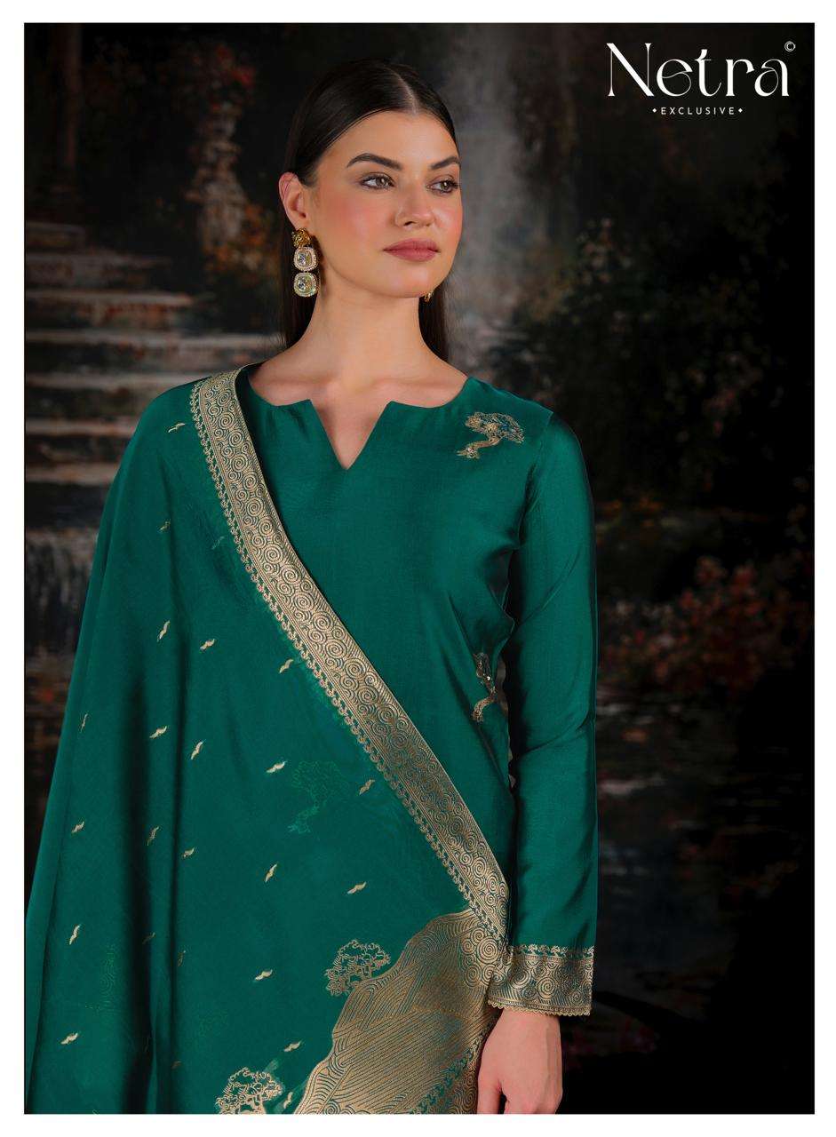 Trinay Vol 2 Netra Viscose Silk Pant Style Suits Supplier Ahmedabad